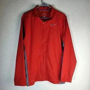 Nike dri fit red and Gray full zip jacket Sz Sm